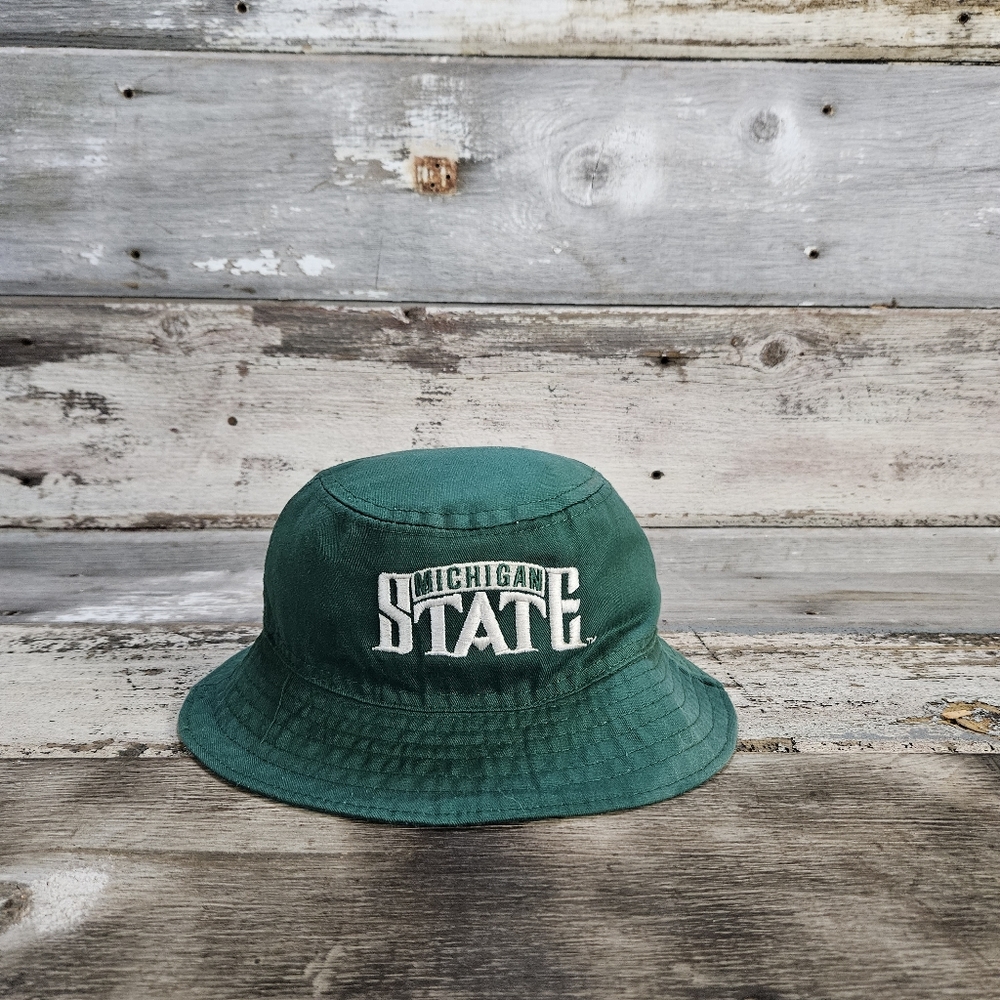 Vintage Michigan State Spartans MSU University Square Bucket Hat
